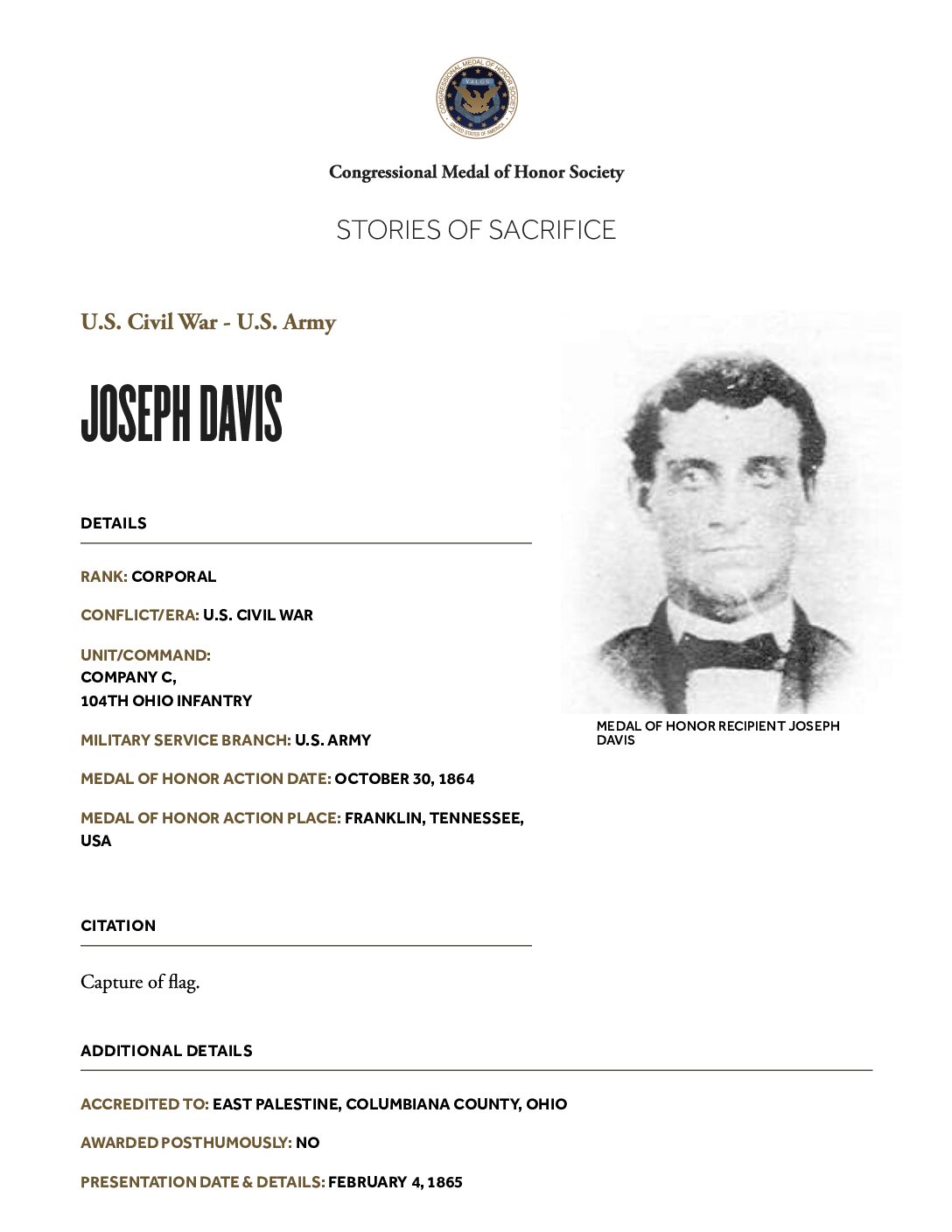 Franklin–Davis Medal of Honor